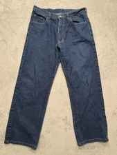 Unique Clothing Warehouse Straight Jeans Mens Blue Measured 32x27 Denim Baggy