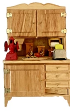 The San Francisco Music Box Company Miniature Wooden Kitchen Hutch – Works!!
