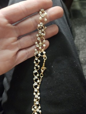 Gold Tone Cable Link Chain Bracelet with Lobster Clasp, Round Links, No Stone