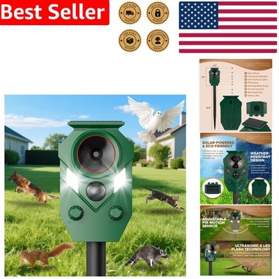 Solar Animal Repeller Outdoor Motion Activated Ultrasonic Deterrent Flashing ...