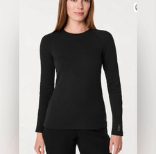 FIGS Waffle Knit Underscrub Crew Neck Black Womens XXL NEW