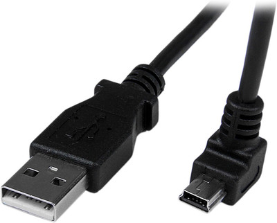 down Angle Mini USB Cable - 2M - Black - USB a to Mini USB B - USB to Mini USB C