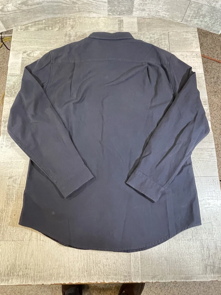 Croft & Barrow Men's Large Button-Down Navy Shirt With Deer & Forest Print - Image 3 of 4