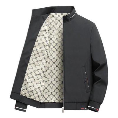 Autumn Thin 8XL Business Jacket Men's Spring Autumn Smart Casual Coats Men Stand