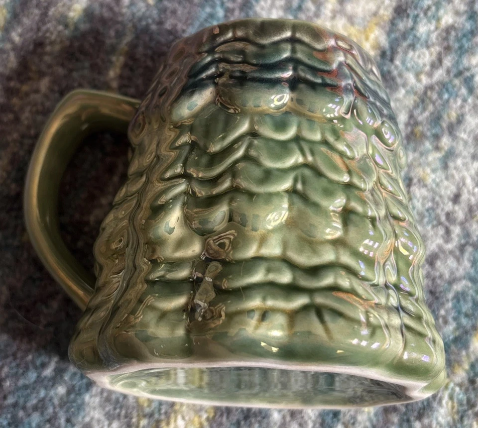 Taza de gres Anthropologie árbol de Navidad Merry Luster 13 oz con tapa Foto 4 de 4