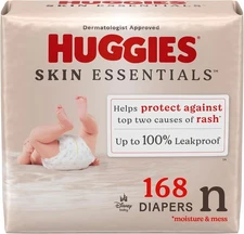 Huggies Size Newborn Diapers, Skin Essentials Baby Diapers-*168 Count*