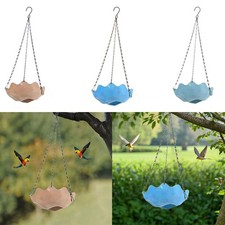 Hanging Bird Bath Water Feeder Tray Garden Decoration with Chain Birds Feeding