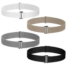 4pcs Invisible No Show Stretch Belts, Elastic Women Flat Buckle Belt, Adjusta...