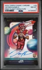 JAYDEN DANIELS 2024 TOPPS COSMIC CHROME FIRST FLIGHT Signature RC /75 PSA 8