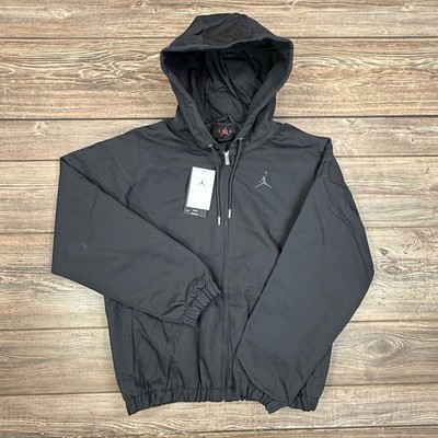 Nike Jordan Mens Statement Jacket Size Small Black HV1848-010 Hooded Canvas NWT
