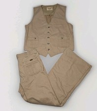 VTG 70s Lee Seperate-Lees Western Vest  Pants Bell Bottoms Suit Men M 32x30