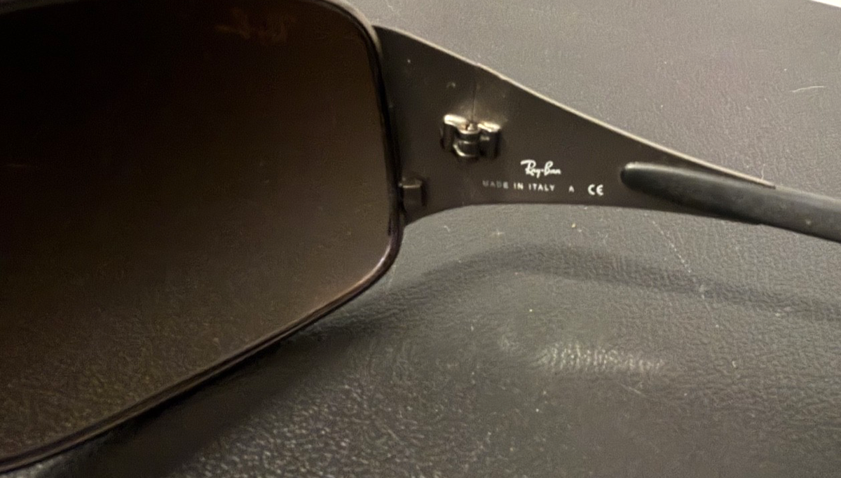 Ray-Ban RB3320 004/13 Wrap Shield Sunglasses Chrome Tone Made In