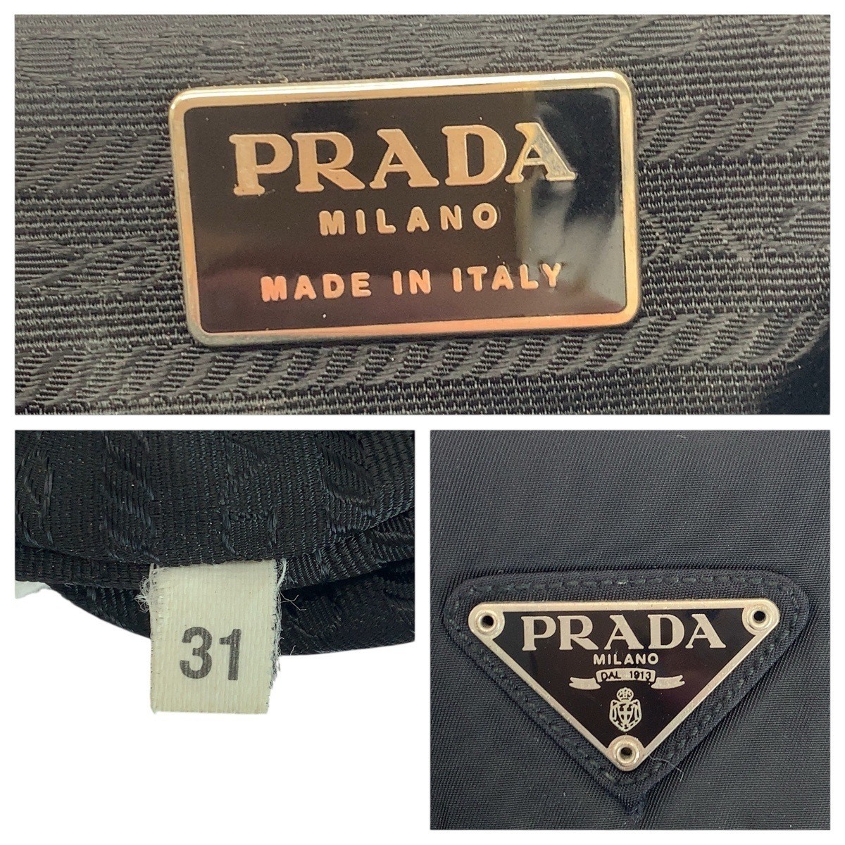 Excellent Condition PRADA Tessuto Triangle Logo Plate Black Silver Hardware Nylo thumbnail 4
