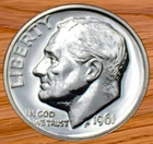 1961 Roosevelt Dime AU-Almost Uncirculated +