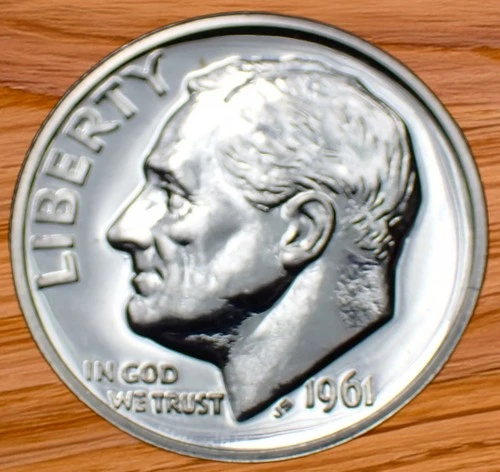 1961 Roosevelt Dime AU-Almost Uncirculated +