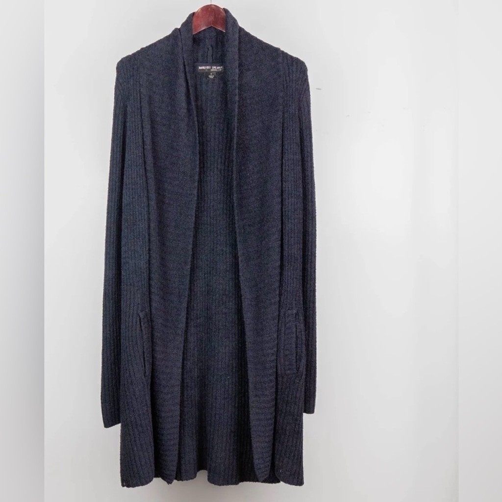 Barefoot Dreams Lite Montecito Navy Cozy Chiclite Cardigan Size L Quiet Luxury