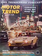 Motor Trend Magazine May 1963 Chevrolet Corvette Stingray 