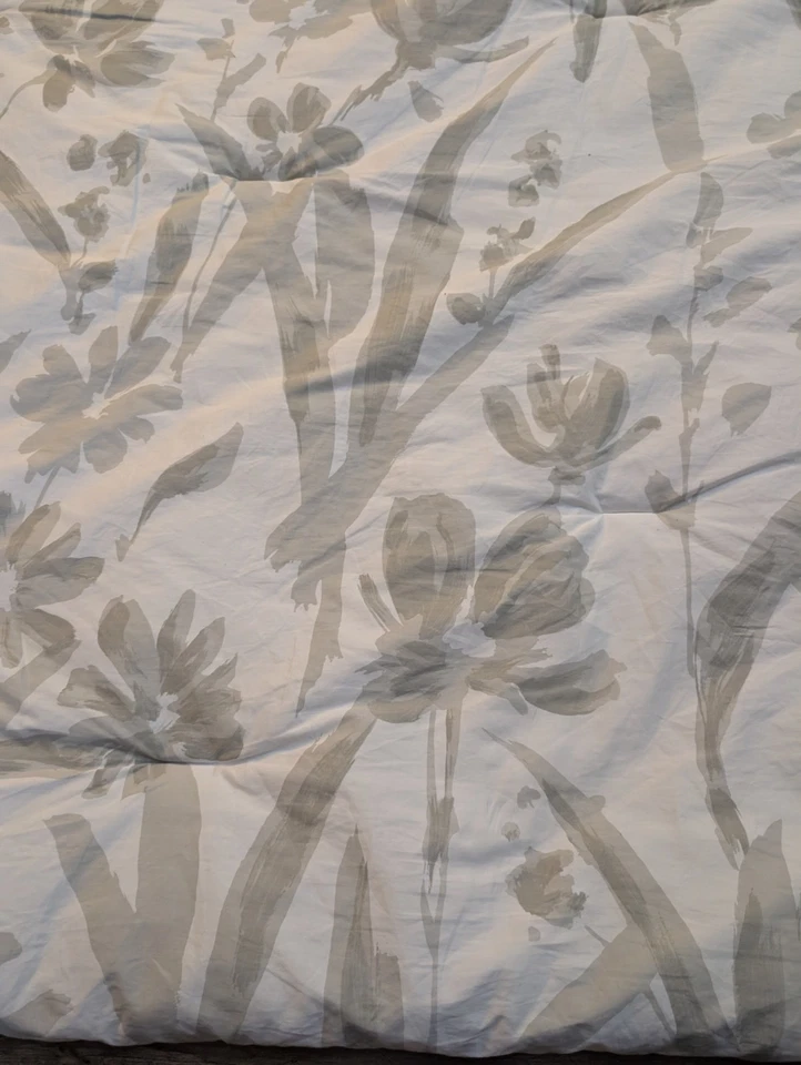 Edredón Kate Spade "Brushstroke Garden" Blanco Gris Completo/Queen 100% Algodón Foto 2 de 4