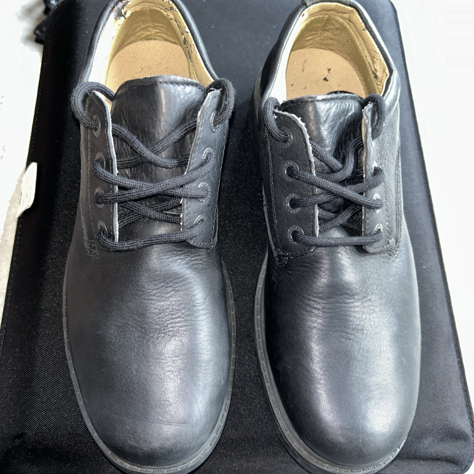 Clarks Gore-Tex Zapatos Para Hombres UK9 Cuero Negro Con Cordones Impermeables Inteligentes Informales