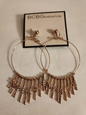 BCBGeneration gold-tone hoop Super Love Cha Cha Fringe Earrings
