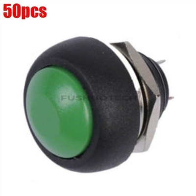 50Pcs Mini Round Switch   Push Button Switch Green 12Mm Waterproof Ne wi *p0