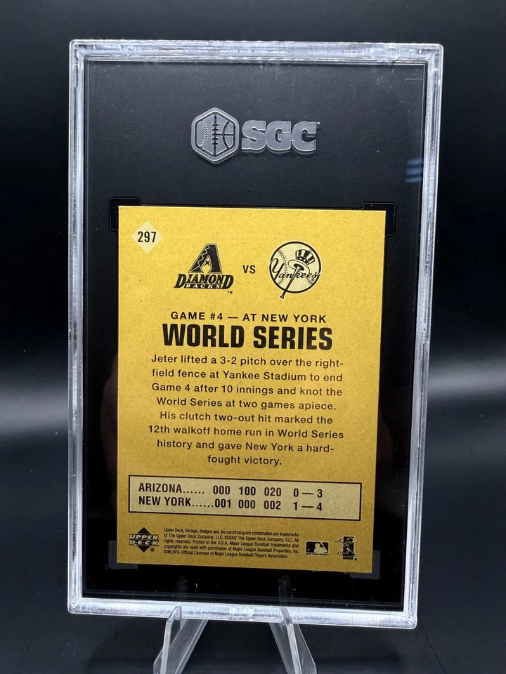 2002 UPPER DECK VINTAGE #297 DEREK JETER NEW YORK YANKEES SGC 10!! - Image 2 of 2