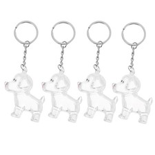 4 Pcs Clear Pet Hair Memorial Keepsake Keychain Dog Hair Collector Pendant