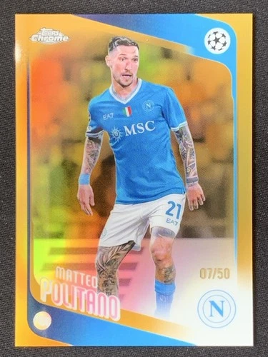Matteo Politano 2025-26 Topps Chrome UCC Gold Refractor /50 #7