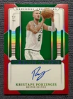 KRISTAPS PORZINGIS 2024 Panini National Treasures AUTO TIMELESS TALENTS RED #/8