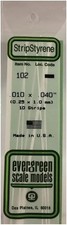 Evergreen 102 .010" x .040" x 14" Styrene Strips 10 New Free Shipping