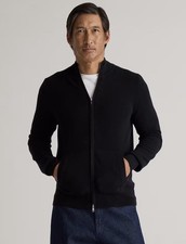 Quince NWT Men Mongolian Cashmere Full Zip Sweater Black L Large