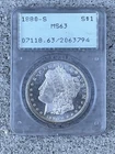 1880-S Morgan Silver Dollar MS63 Rattler OGH PCGS