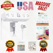 Compact PD30W Desk Clamp Surge Protector with 8 Outlets for Modern Home Offices
