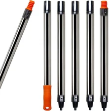 5 PCS Total 6.5 Ft Extension Pole, Paint Roller Stainless-Steel Threaded Spli...