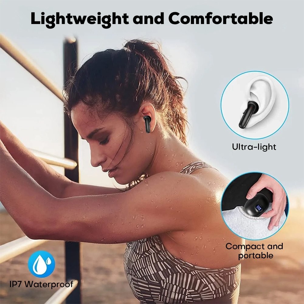 Audífonos inalámbricos Bluetooth 5.3 TWS de botón in-ear, audífonos estéreo, imagen 5