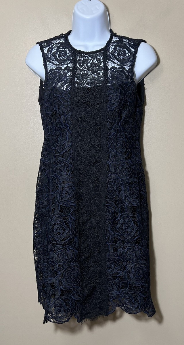 nanette lepore navy lace dress Nanette Lepore Aerial Shift Dress Women's Dress Cobalt Multi : 4