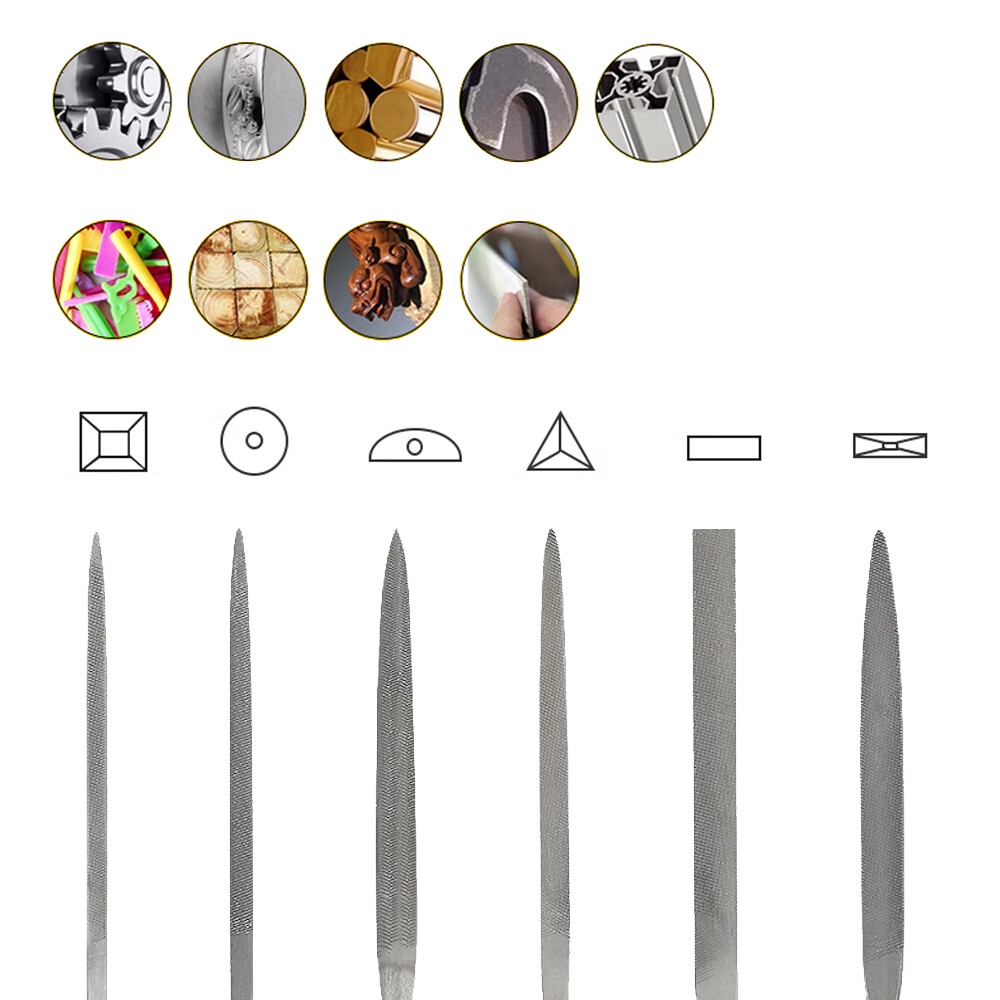 6Pcs Assorted Steel Rasp Needle File Wood Hand Tool Sets Woodworking Grinding