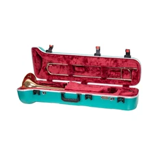 Crossrock Tenor Trombone Case | ABS Molded Hardshell-with TSA Lock-Mint Blue