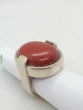 ANELLO in ARGENTO 925 con DIASPRO ROSSO naturale - pietra dura - pietre dure -