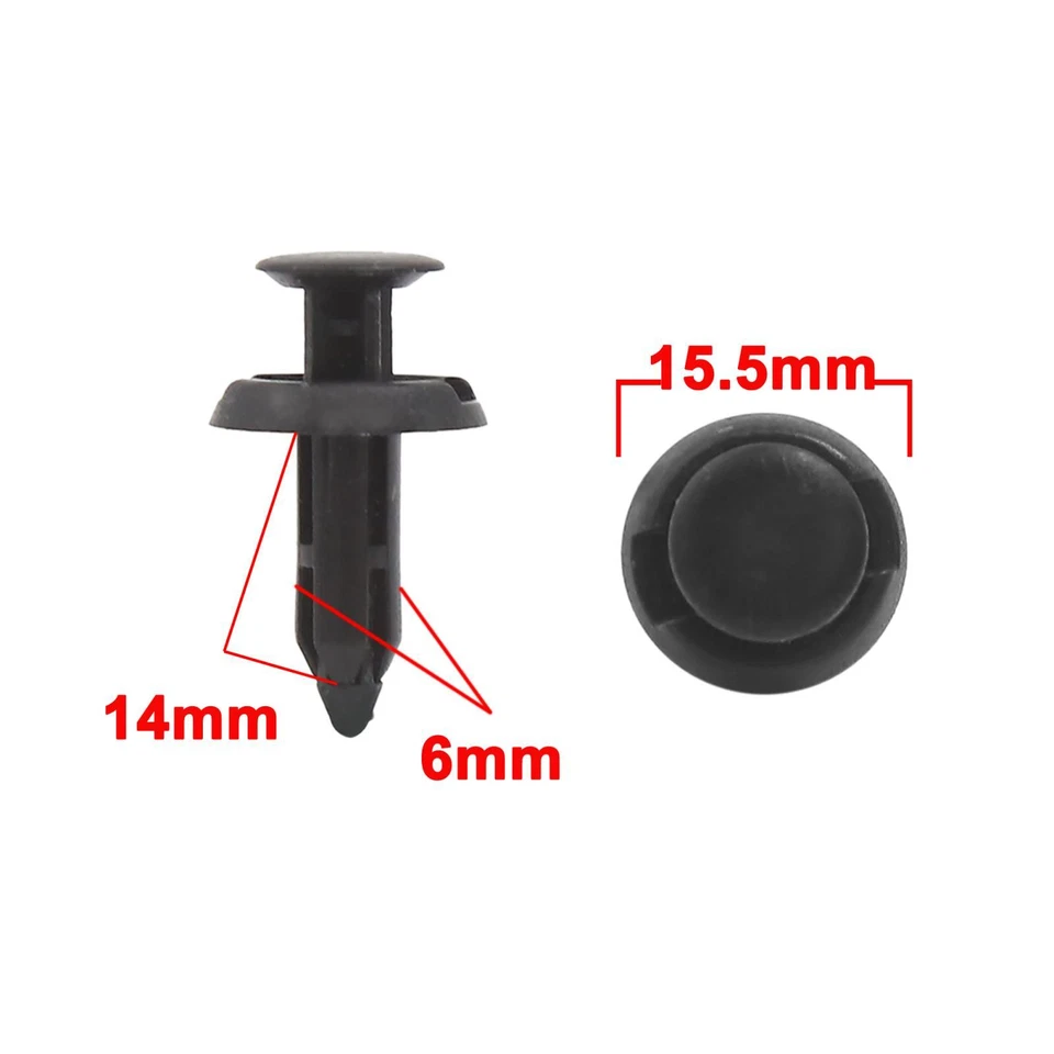 100Pcs 6mm Diámetro Plástico Empujar en Clips Remache Retenedor Pin Cuerpo de Coche Foto 3 de 4