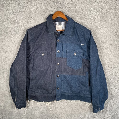 FairPlay Distressed Colorblock Denim Jacket Size Large