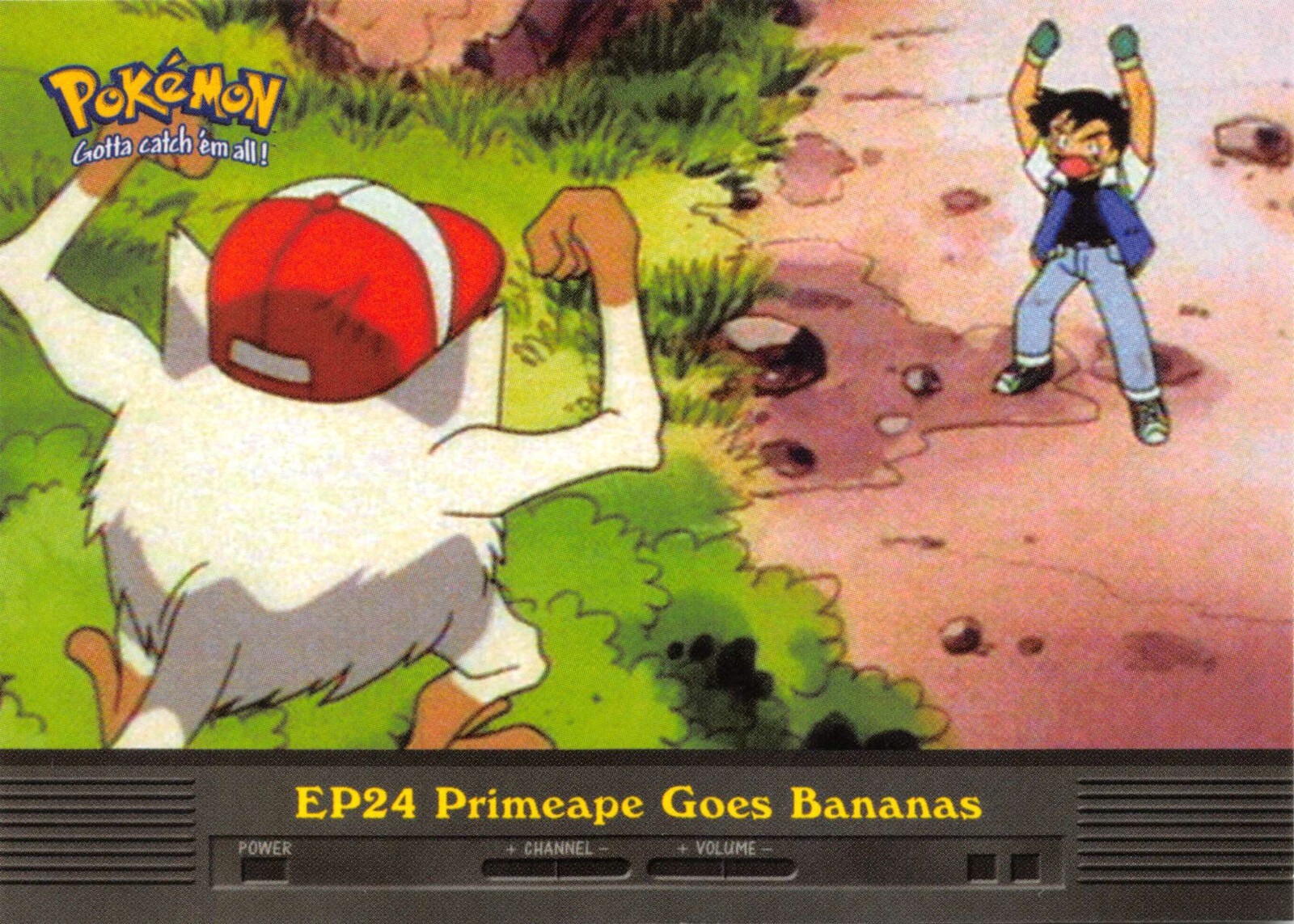 EP24 PRIMEAPE GOES BANANAS - Topps BLUE LOGO - NON-HOLO POKEMON TV CARD - NM/LP