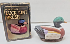 Vintage Mallard Duck Lint Brush Hand Painted Damaged Box T55