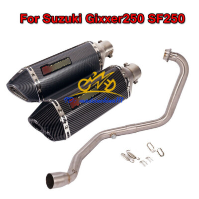 For Suzuki Gixxer250 SF250 Full System Exhaust Front Link Pipe Slip-on Muffler