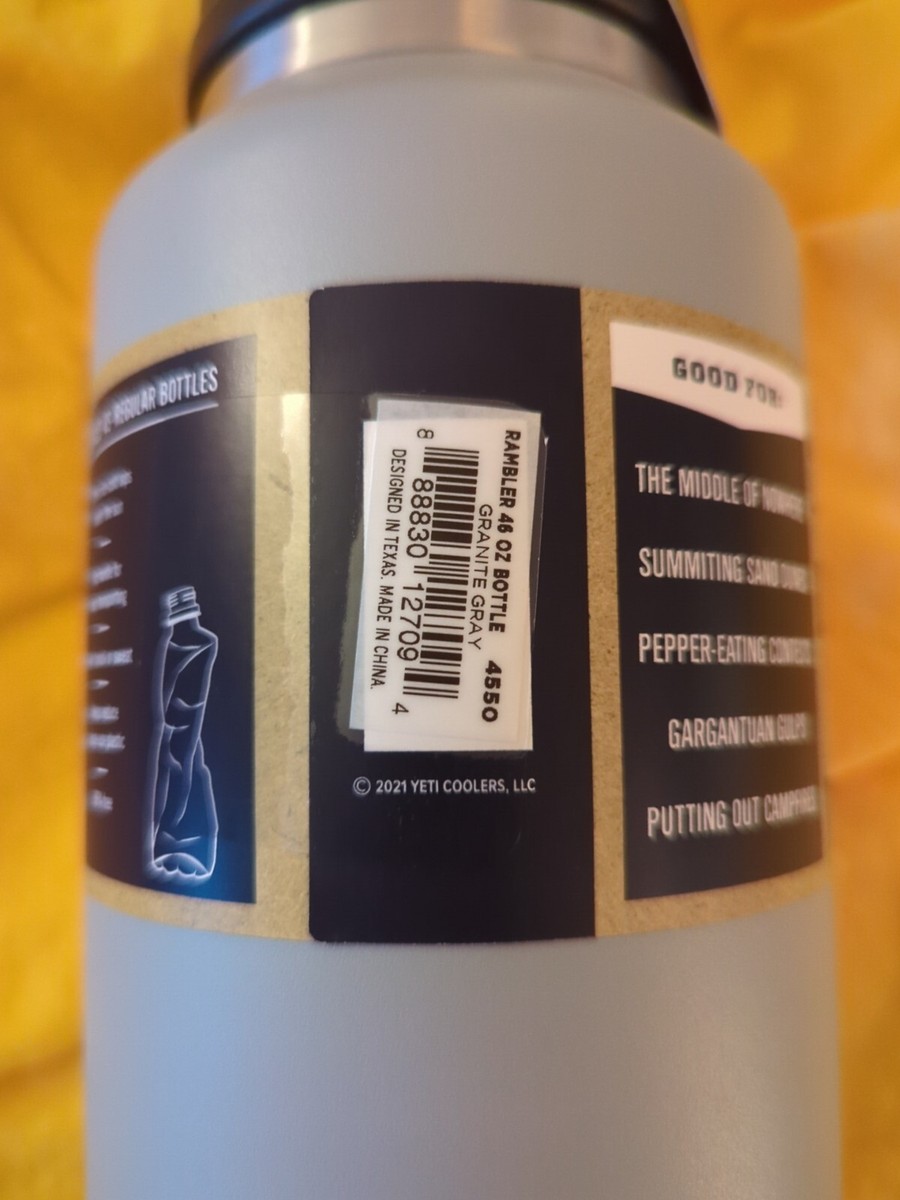 Yeti Rambler 46 oz Bottles Granite Gray Retired Color With Chug
