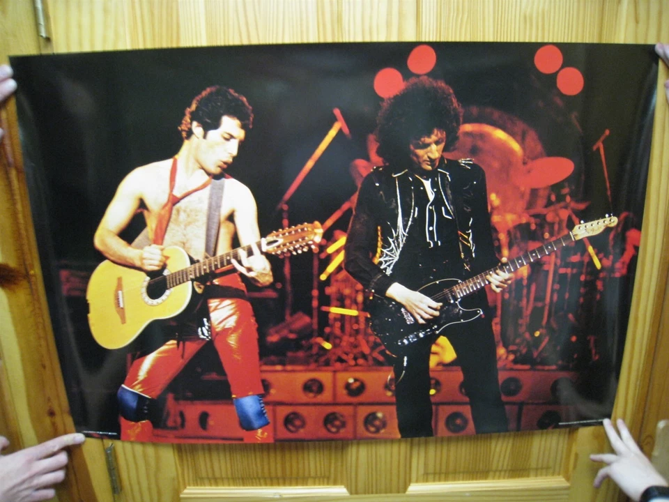 Queen Poster Freddie Mercury Brian May On Stage - Image 2 of 2