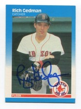 1987 Fleer Rich Gedman Signed Card Baseball MLB Autographed AUTO #35