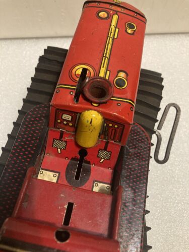 VINTAGE MARX WIND UP TIN TOY PAINTED FARM DIESEL12 TRACTOR WITH TREAD TD18 - Picture 13 of 21