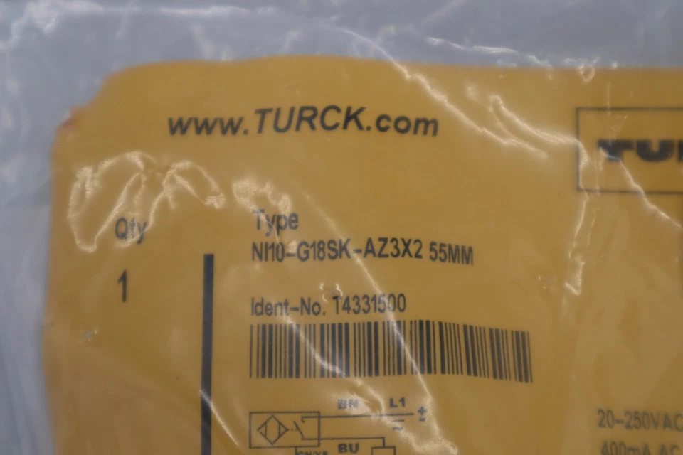 NEW Turck NI10-G18SK-AZ3X2 Inductive Sensor 55mm STOCK G910A - Image 2 of 3