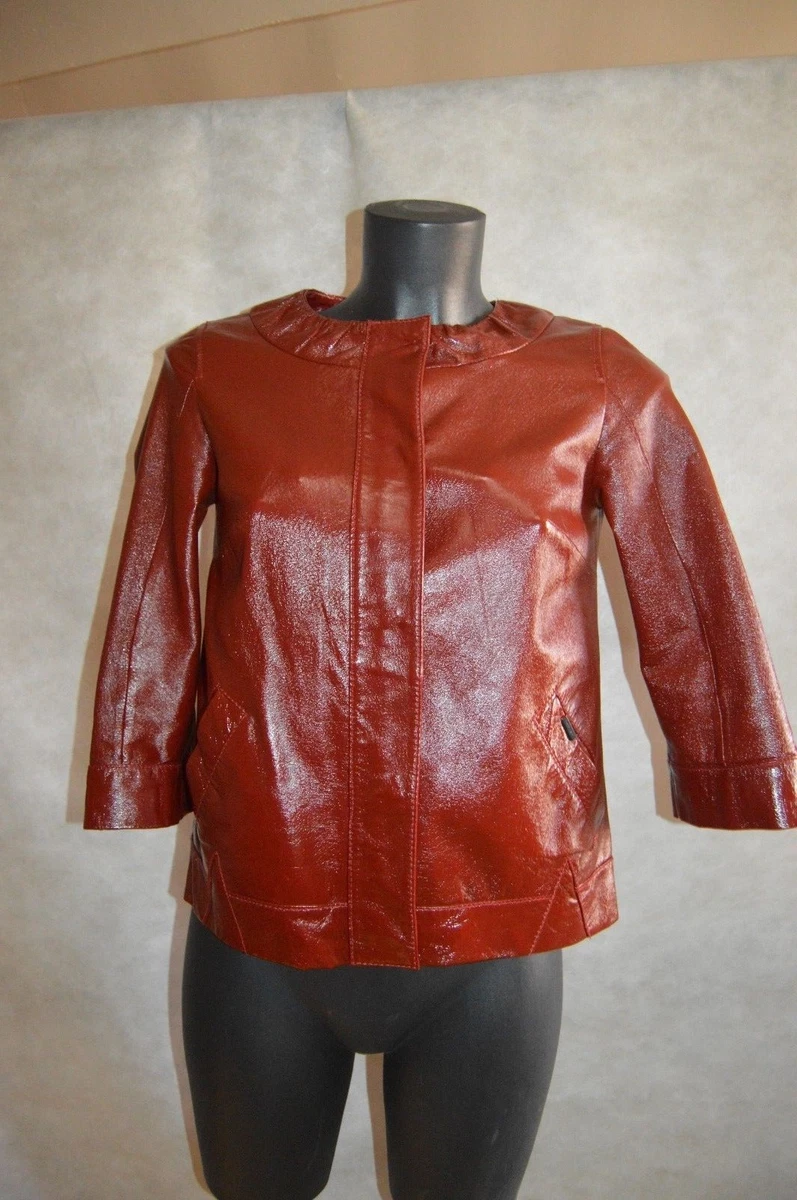 Blouson cuir rouge naf naf sale